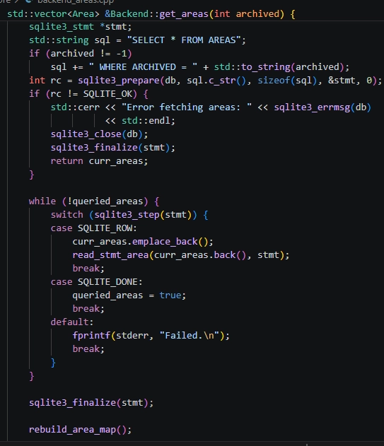 Areas Backend